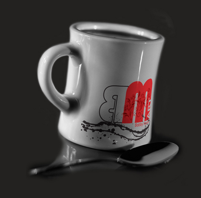 Coffee mug with Moore Art logo